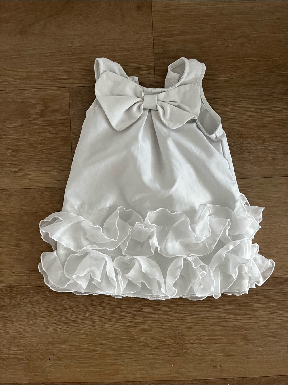 White Ruffle Bow Dress - Baby/Toddler